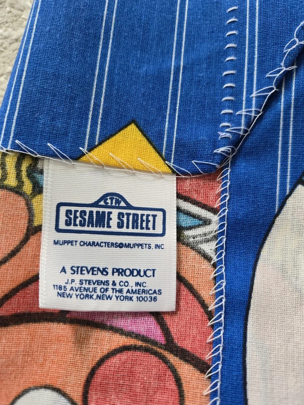 Pair (2) Vintage 1990s Sesame Street Character Curtain Panels